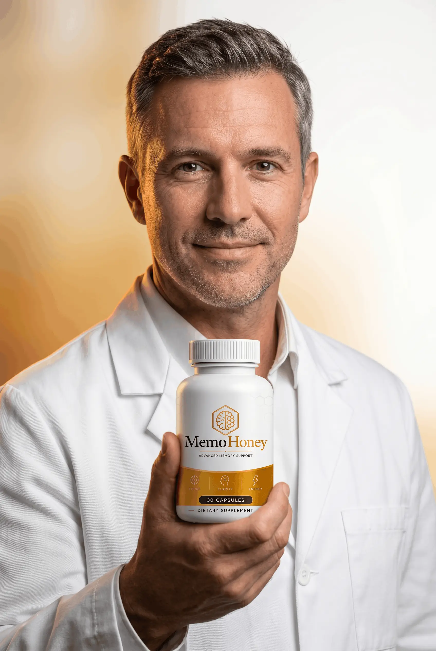 MemoHoney capsule bottle held in hand